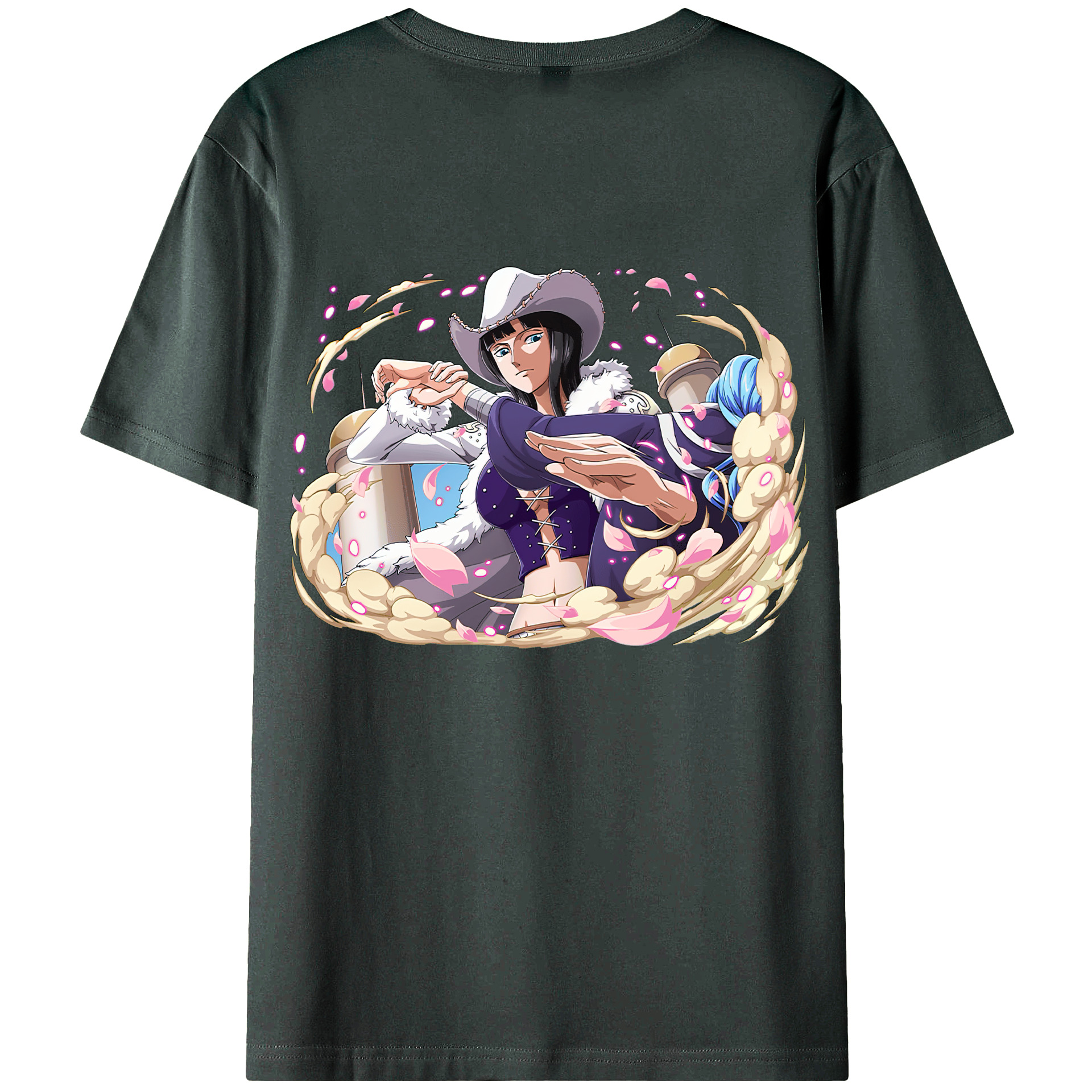ワンピース ニコ・ロビン ONE PIECE Nico Robin 綿100％ メンズ半袖Tシャツ（バックプリント） 通気性